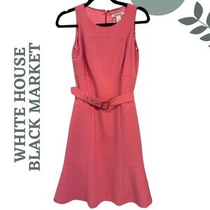 WHBM Pink Power Dress Belted Fit and Flare– Barbie Pink Size 0